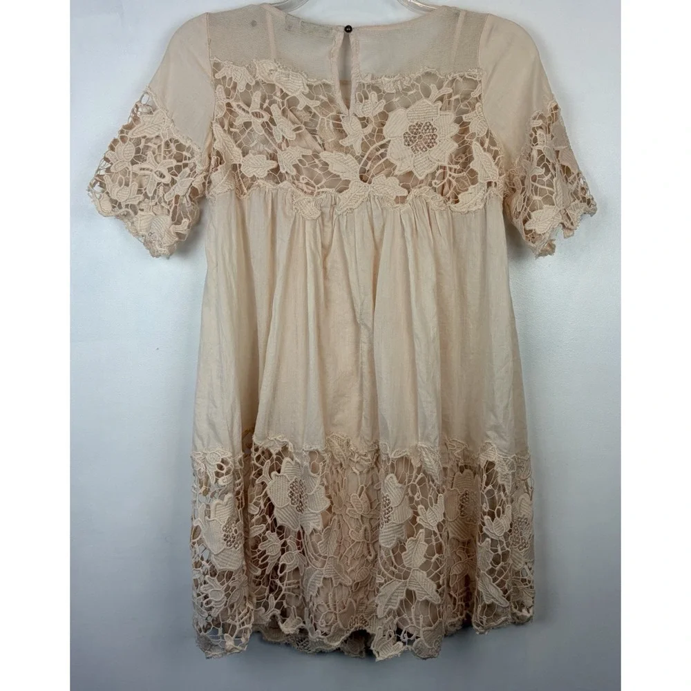 Anthropologie Magnolia Lace Dress Holding Horses Womens 4 Mini Milkmaid Boho
